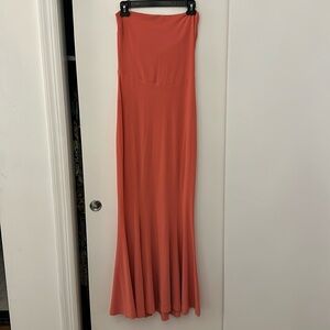 Strapless Fishtail Gown in Papaya by Norma Kamali in Papaya Size: M